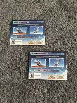 2x Shiny Koraidon & Miraidon Pokemon Scarlet Violet Code Card - Gamestop - Image 1