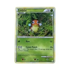 Ledyba Pokemon Card 71/123 Common HeartGold SoulSilver HGSS Yuka Morii MP/LP - Image 1