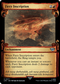 Fiery Inscription (Showcase Scrolls) #577 (Foil) Damaged Lord of the Rings - Image 1