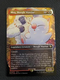 Mog, Moogle Warrior (Borderless) (Chocobo Track Foil) MTG: Final Fantasy NM - Image 1