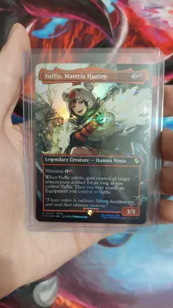 MTG Final Fantasy Yuffie, Materia Hunter (Borderless Chocobo Track Foil) - Image 1