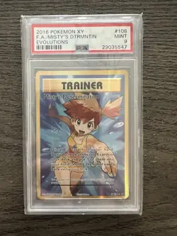 PSA 9 Misty's Determination 108/108 XY Evolutions 2016 Full Art Pokemon MINT - Image 1