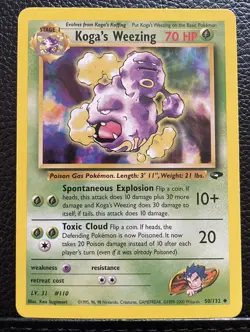 Pokemon TCG Koga's Weezing Gym Challenge 50/132 Unlimited Uncommon NM - Image 1