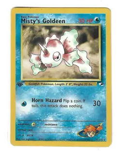 Misty’s Goldeen 30/132 Gym Heroes First Edition Rare Pokemon TCG - LP-MP - Image 1