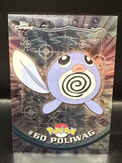 Pokemon 2000 Topps Chrome Pokemon Poliwag #60 TV Animation Edition Foil - Image 1