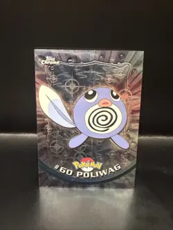 Pokemon 2000 Topps Chrome Pokemon Poliwag #60 TV Animation Edition Foil - Image 3