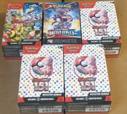 Pokemon TCG Scarlet & Violet 151 (*3) Base (1) Booster Bundle & 1 Battle styles - Image 1