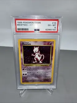 1999 POKEMON BASE SET UNLIMITED #10 MEWTWO-HOLO PSA 6 - Image 1