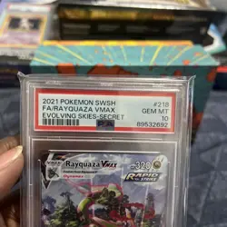 Pokemon 2021 Rayquaza VMAX 218/203 Alt Art Evolving Skies Secret GEM MINT PSA 10 - Image 3