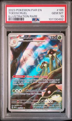 2023 POKEMON PAR EN-PARADOX RIFT ILLUSTRATION RARE #185 TOEDSCRUEL PSA 10 - Image 1