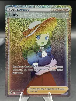 Lady 208/196 Rainbow Holographic Secret Rare Pokemon TCG Lost Origin 2020 Set - Image 1