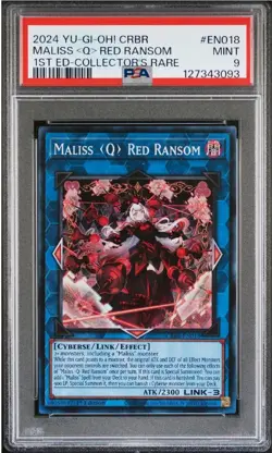 PSA 9 Maliss Q Red Ransom Collector's Rare CRBR-EN018 1st Ed Yugioh Graded CR - Image 1