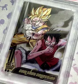 Son Goku & Luffy PSA10 Dragon Ball x One Piece Morinaga 40th Jump Wafer POP 40 - Image 4