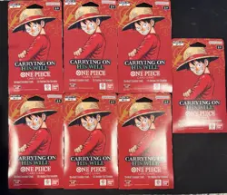 One Piece TCG Lot of (7) OP-13 Carrying On His Will, Sleeved Booster Pack - Image 1