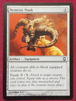 Magic The Gathering DARKSTEEL NEMESIS MASK artifact card MTG - Image 1