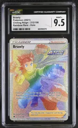 Pokemon TCG Brawly Sword & Shield Chilling Reign Holo Card 212/198 CGC 9.5 - Image 1