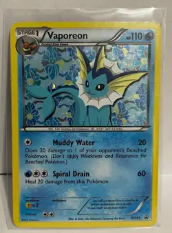 Pokemon TCG Vaporeon Black Star Promos BW89 Holo Card Near Mint Condition - Image 1