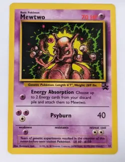 Pokemon Mewtwo 1995 Black Star Promo card 14 LV. 60 #150 - Image 3