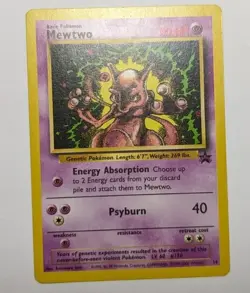 Pokemon Mewtwo 1995 Black Star Promo card 14 LV. 60 #150 - Image 4
