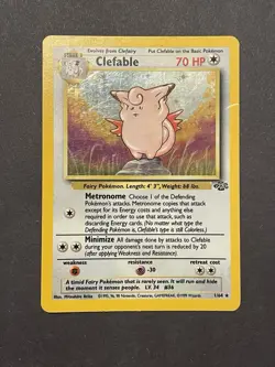 Clefable Holo 1/64 Jungle Unlimited WOTC 1999 MP Pokemon Card - Image 1
