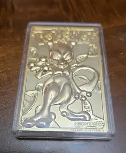 Pokemon Mewtwo 23k Gold Plated Trading Card Burger King Promo 1999 Pokeball - Image 5