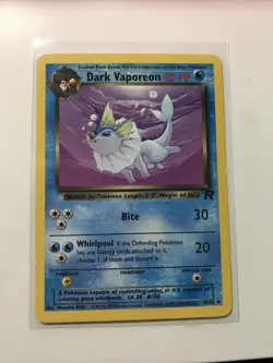 Dark Vaporeon Team Rocket Pokemon Card WOTC 45/82 Non-Holo LP - Image 1