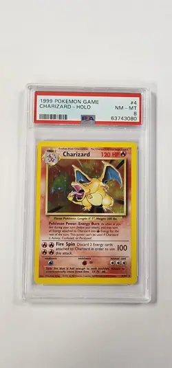 PSA 8 Pokemon Card: Charizard 4/102 Holo Base Set - Image 1