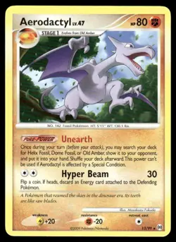 NM Aerodactyl 13/99 Non-Holo Rare Platinum Arceus Pokemon Card TCG 2009 - Image 1