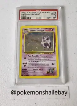 Sabrina’s Gengar 14/132 - Gym Heroes *PSA 9 MINT* Holo Pokemon Card *W/ SWIRL* - Image 1