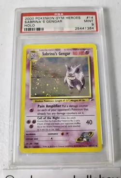 Sabrina’s Gengar 14/132 - Gym Heroes *PSA 9 MINT* Holo Pokemon Card *W/ SWIRL* - Image 3