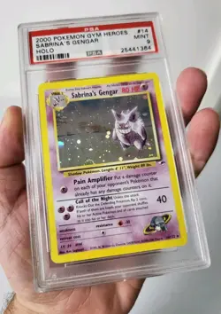 Sabrina’s Gengar 14/132 - Gym Heroes *PSA 9 MINT* Holo Pokemon Card *W/ SWIRL* - Image 4