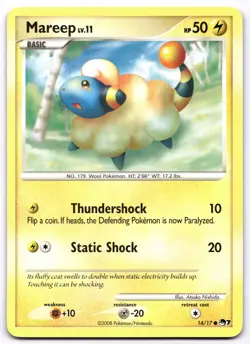 Mareep 014/017 POP Series 7 Pokemon Card Vintage | LP - Image 1