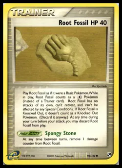 Root Fossil 92/100 EX Sandstorm e-Reader NonHolo Pokemon Card | LP - Image 1