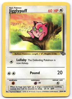 Jigglypuff 54/64 Jungle Pokemon Card Vintage WOTC | LP - Image 1