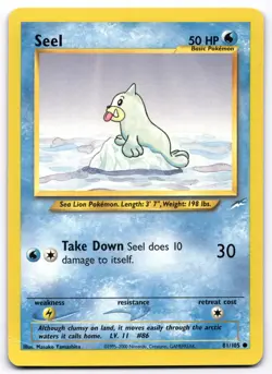 Seel 081/105 Neo Destiny Pokemon Card Vintage WOTC | LP - Image 1