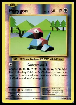 Porygon 71/108 XY - Evolutions Reverse Holo Pokemon Card | NM - Image 1