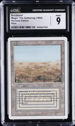 1994 MAGIC: THE GATHERING REVISED EDITION SCRUBLAND CGC 9 - Image 1