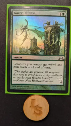 Tower Defense FOIL Gatecrash NM Green Uncommon MAGIC GATHERING LzS - Image 1