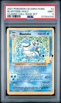 2021 POKEMON CELEBRATIONS CLASSIC COLLECTION #2 BLASTOISE-HOLO PSA 9 - Image 1