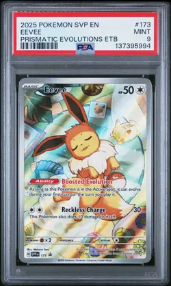 2025 POKEMON SVP EN-SV BLACK STAR PROMO #173 EEVEE PSA 9 - Image 1