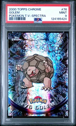 2000 TOPPS CHROME POKEMON T.V. SPECTRA #76 GOLEM PSA 9 - Image 1
