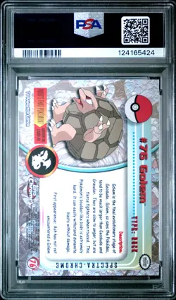 2000 TOPPS CHROME POKEMON T.V. SPECTRA #76 GOLEM PSA 9 - Image 2