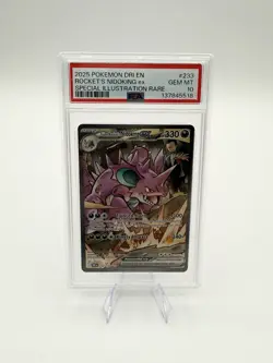 2025 POKEMON DRI EN-DESTINED RIVALS #233 TEAM ROCKET'S NIDOKING EX PSA 10 - Image 1