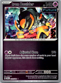 Pokemon TCG Iron Boulder 71/142 Rare Reverse Holo S & V Stellar Crown SCR EN - Image 1