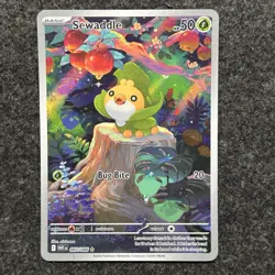 2025 Pokemon SV White Flare WHT EN Sewaddle Illustration Rare #087/086 Near Mint - Image 1