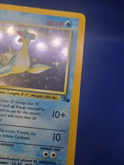 Vintage WOTC Pokemon Fossil Unlimited Lapras 10/62 Holo Rare LP/MP - Image 4
