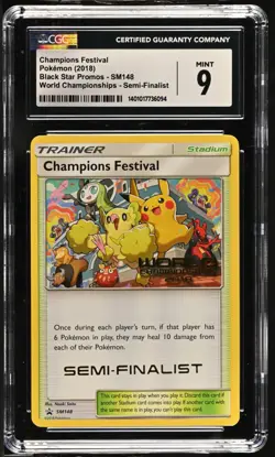 CGC 9 SEMI FINALIST Champions Festival 2018 World Championship XY148 Pokemon - Image 1