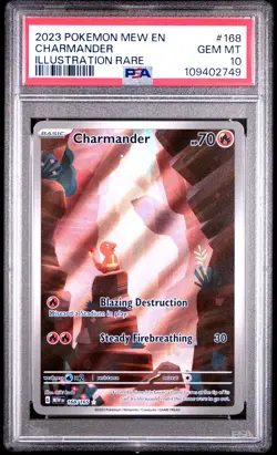 2023 Pokemon Mew EN-151 168/165 Charmander Illustration Rare PSA 10 - Image 1