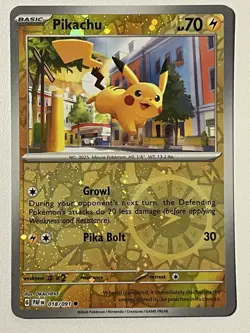 Pikachu Reverse Cosmos Holo 018/091 Paldean Fates Pokemon TCG - Image 1