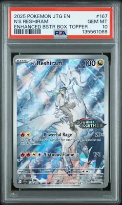 N'S RESHIRAM #167 PSA 10 • 2025 POKEMON JTG EN-JOURNEY TOGETHER - Image 1